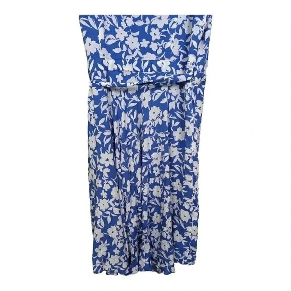 Draper James RSVP Blue Floral Flutter Sleeve Wrap Dress, Size L - Picture 8 of 12